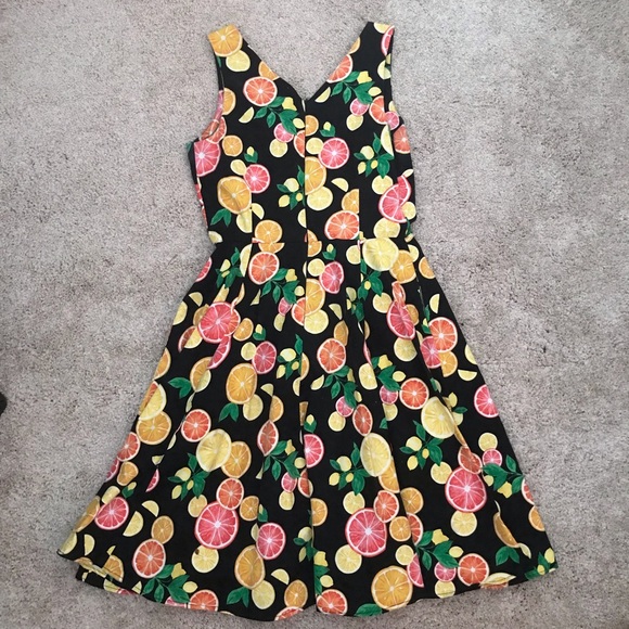 black citrus print dress - Picture 5 of 5